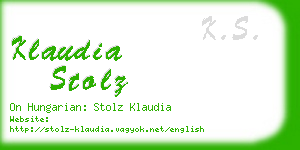 klaudia stolz business card